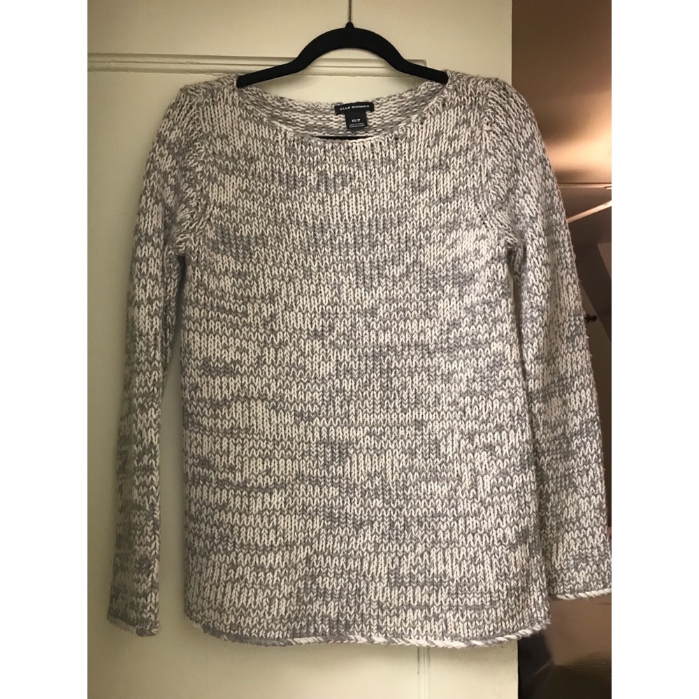 Club Monaco grey & white sweater